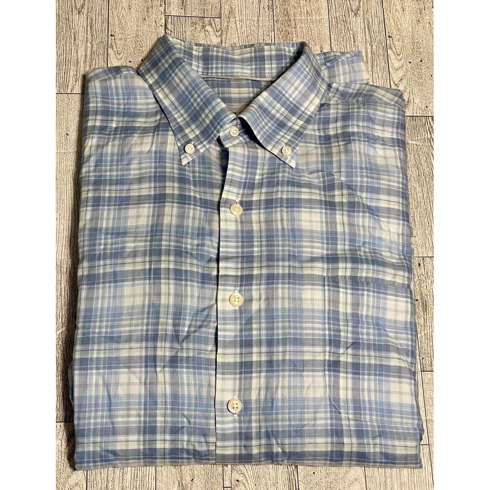 Men's‎ Peter Millar long sleeve cotton blue pastel button down shirt size large